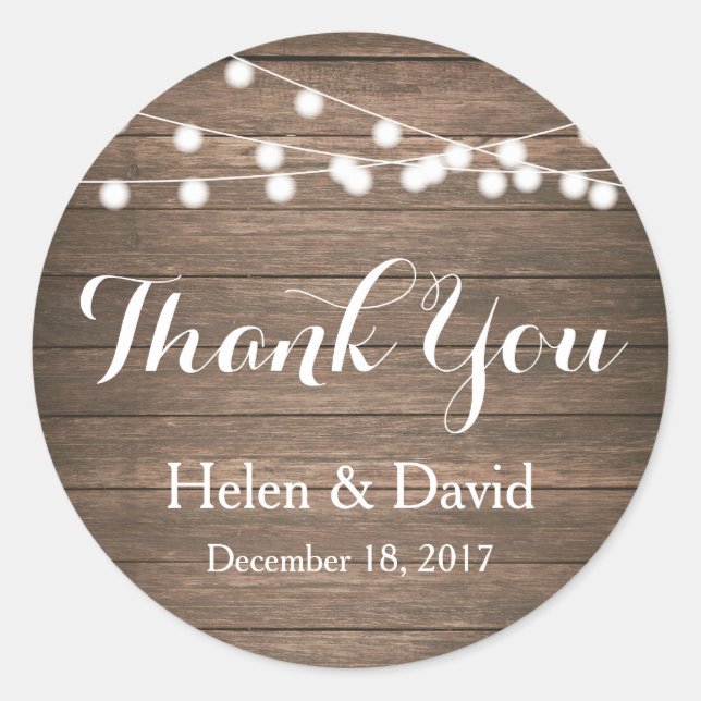 Adesivo Cordas Leves Obrigado Vestidos De Favor De Casamen (Frente)