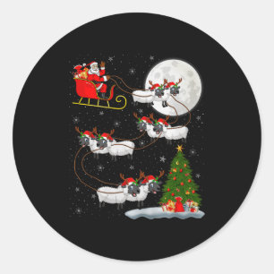 Adesivo Cordeiros Ovelhas Papai Noel Trenó Voador Divertid