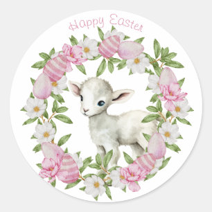 Adesivo Cordero de Páscoa em Aquarela Personalizado