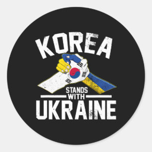 Adesivo Coreia Fica Com a Ucrânia Bandeira Coreana Ucrania