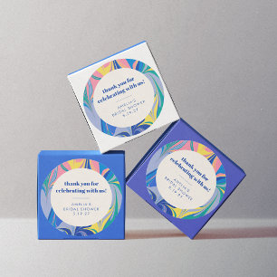 Adesivo Cores Abstratas Personalizadas Agradecendo Chá de 