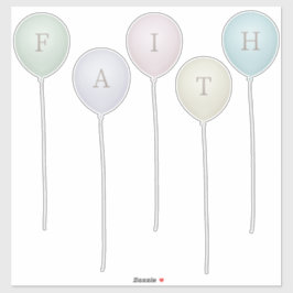 Adesivo Cores Antiquadas Esmaecidas Letras Balões Quimétri