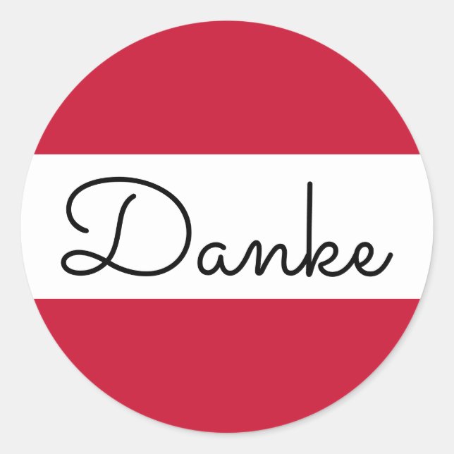Adesivo Cores da Bandeira Austríaca Danke (Frente)