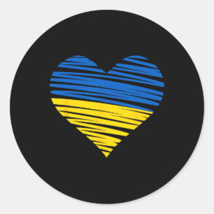 Adesivo Cores da bandeira do coração ucraniano Azul Amarel