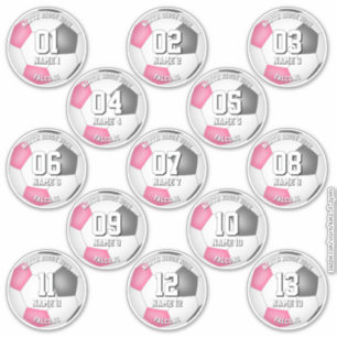 Adesivo cores da equipe de futebol feminino rosa cinza 13