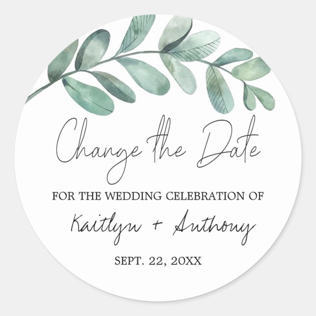 Adesivo Cores d'água botânicas Verde Eucalyptus Classic R (Frente)