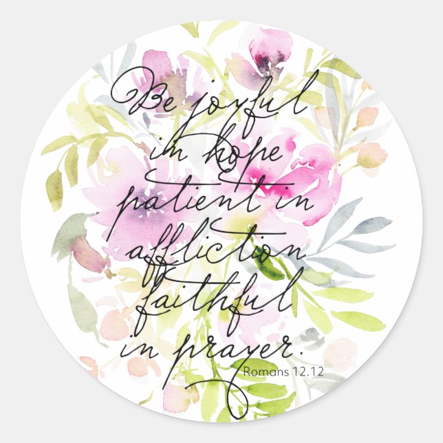 Adesivo Cores d'água de script | Romanos 12 (Frente)