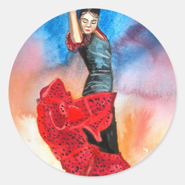 Adesivo Cores d'água FLAMENCO DANCER (Frente)