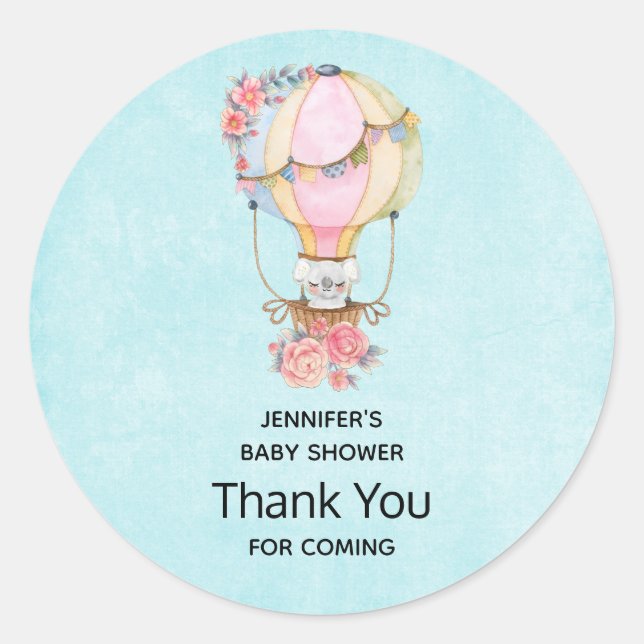 Adesivo Cores De Água De Balão De Ar Quente, Muito Obrigad (Frente)