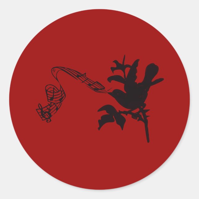 Adesivo Cores de mudança de aves musicais (Frente)