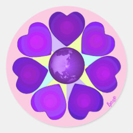 Adesivo Cores de pastel e corações roxos batendo