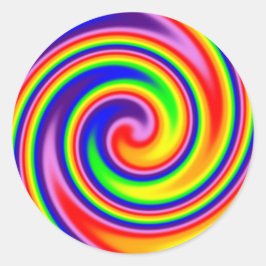 Adesivo Cores do Arco-íris Retro Hippie Foco Suave Espiral