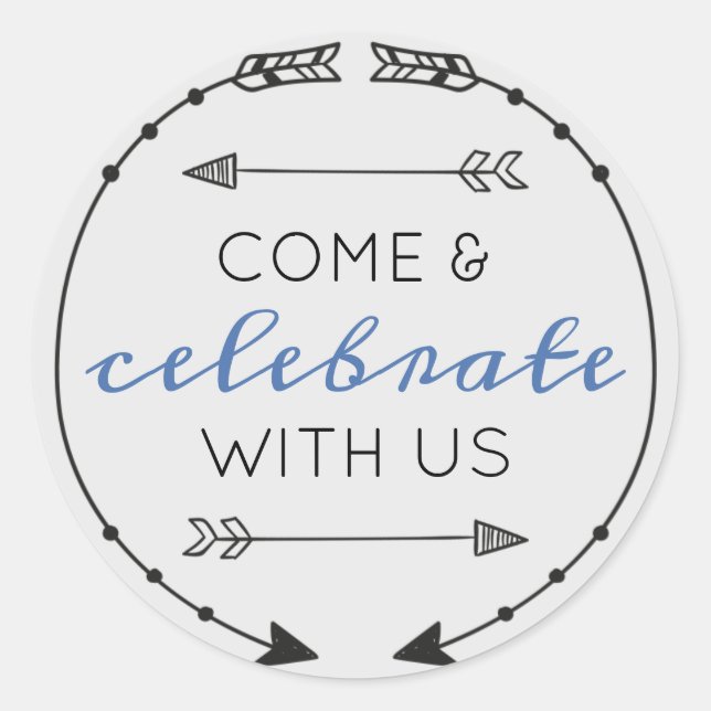 Adesivo Cores Editáveis Venham e Celebrem Conosco (Frente)