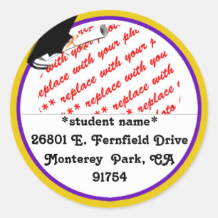 Adesivo Cores Escolares Quadro de Formatação Roxo e Dourad