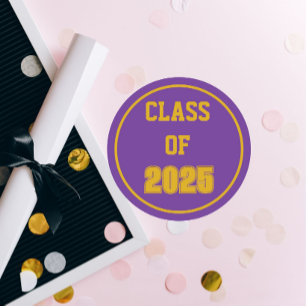 Adesivo Cores Escolares Roxo e Dourado Ano de Graduação