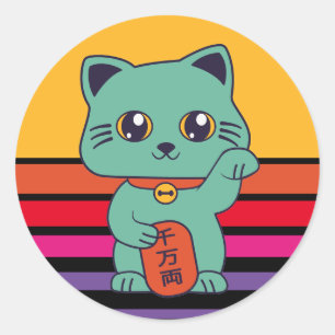 Adesivo [Cores Personalizadas] Gato Sortudo de Maneki Neko