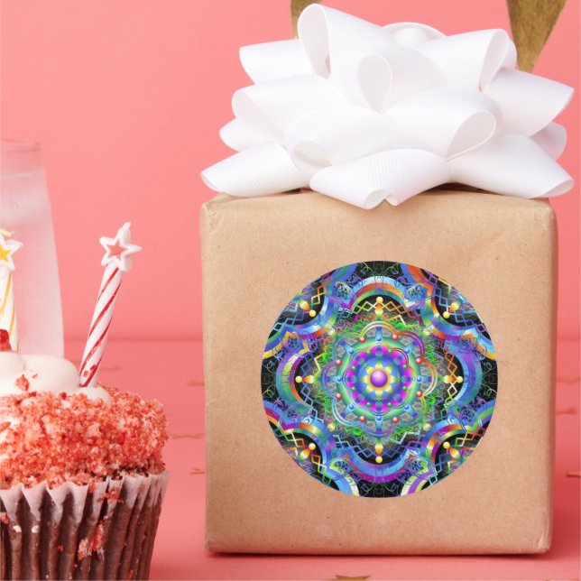 Adesivo Cores Psicodélicas Universas de Mandala (Festa)