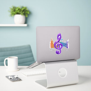 Adesivo Cores vívidas do Símbolo de Música de Limpeza T