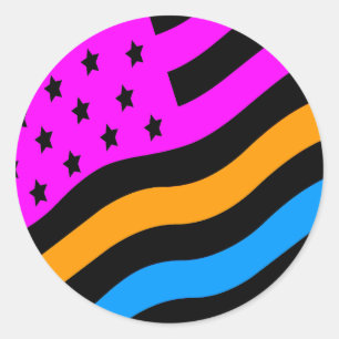 ADESIVO COREY TIGER - BANDEIRA RETRO-AMERICANA DE 1980