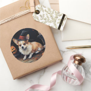 Adesivo Corgi Abóboras Halloween Assustador