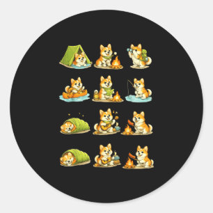 Adesivo Corgi acampando cachorro fofo hikiniante camping f