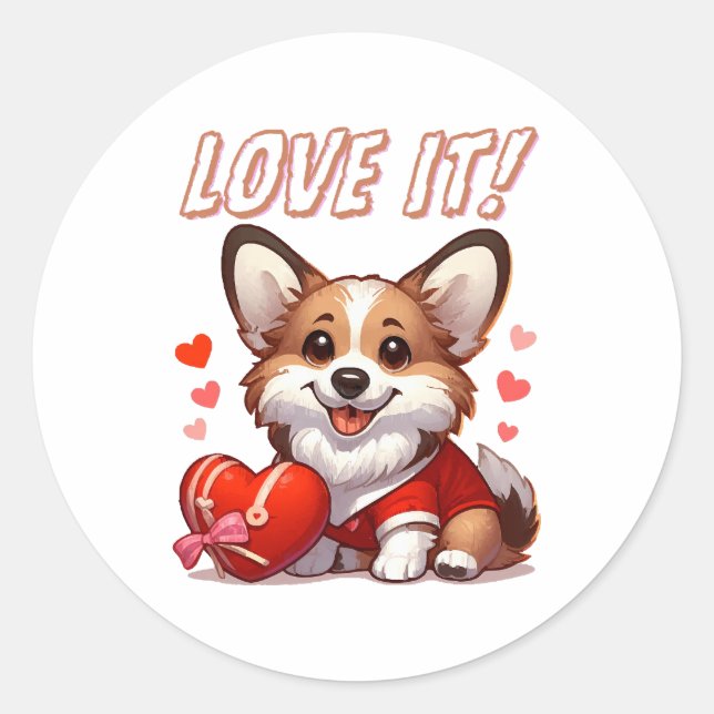 Adesivo Corgi Amor (Frente)