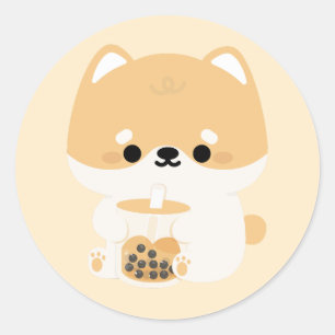 Adesivo Corgi Boba Tea