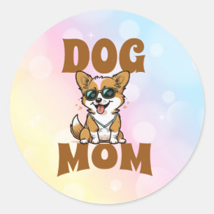 Adesivo Corgi Bonito Vestindo Óculos de Sol Mãe