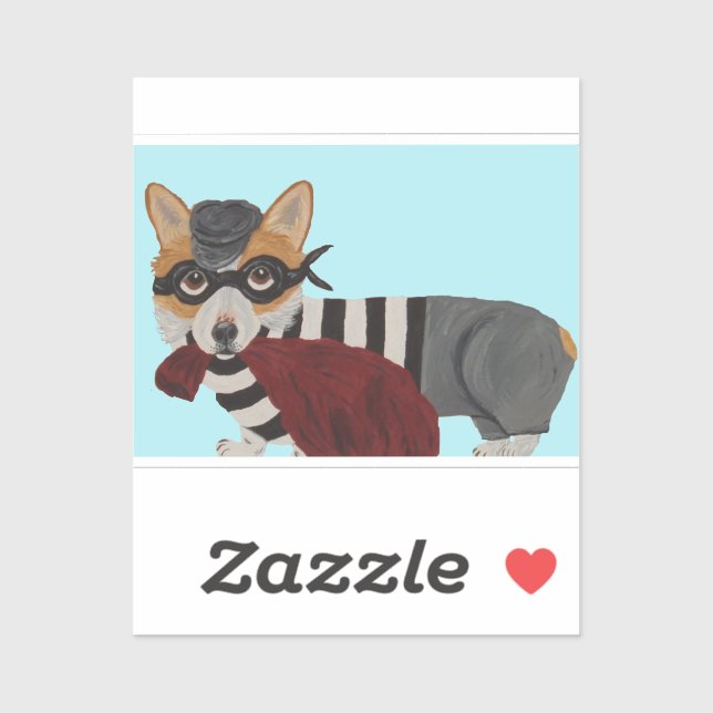 Adesivo Corgi Burglar  (Folha)