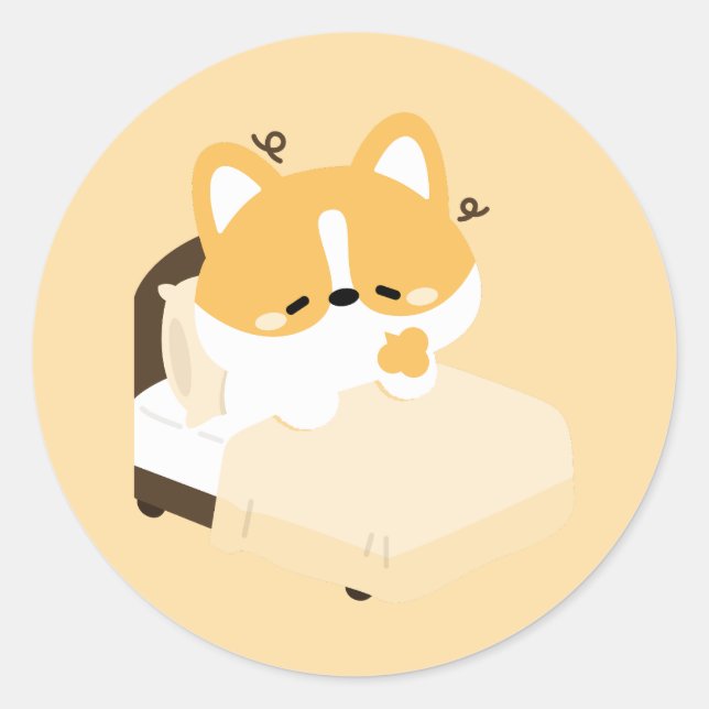 Adesivo Corgi Cansado Fofo (Frente)
