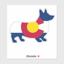 Adesivo Corgi Colorado Flag