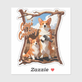 Adesivo Corgi Country – Funny Corgi Tee, Rustic Americana
