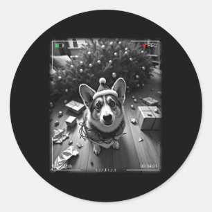 Adesivo Corgi de Natal Flagrado pela Câmera