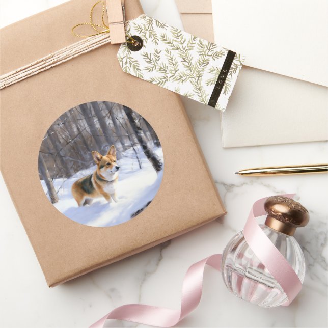 Adesivo Corgi Deixou nevar no Natal (Presentear)