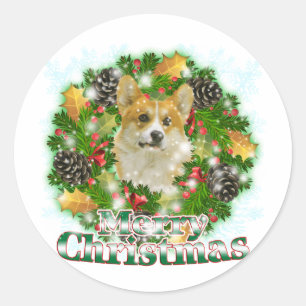 Adesivo Corgi do Feliz Natal