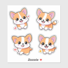 Adesivo Corgi Dog Cartoon Sticker Art
