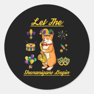 Adesivo Corgi Dog Lover Costume Feliz Carnaval
