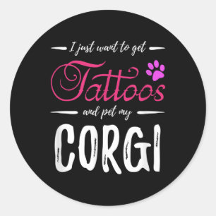 Adesivo Corgi Dog Lover Tattoo Engraçado Cachorro Mãe Dom 