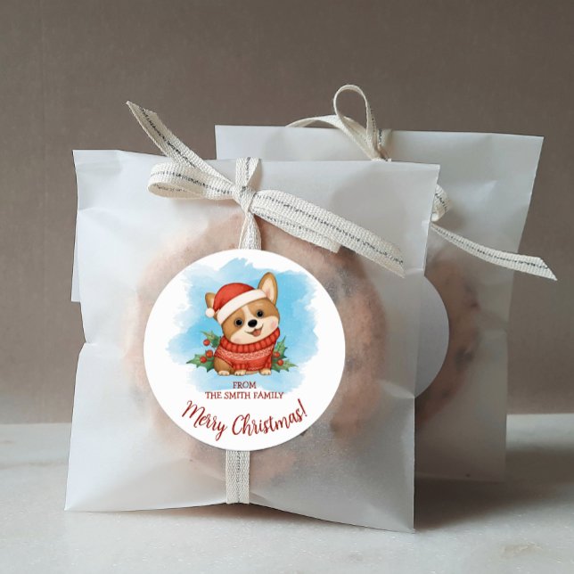 Adesivo Corgi Fofo Feliz Natal (Criador carregado)