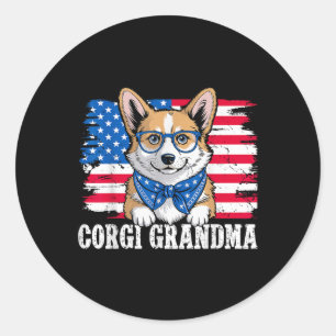 Adesivo Corgi Grandma Usa Cão Patriótico Ao Longo De 4 De