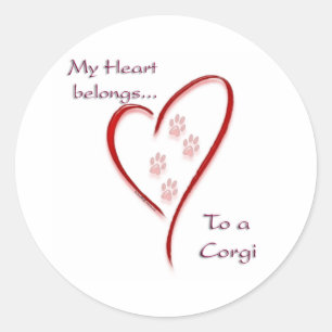 Adesivo Corgi Heart Belongs - Sticker