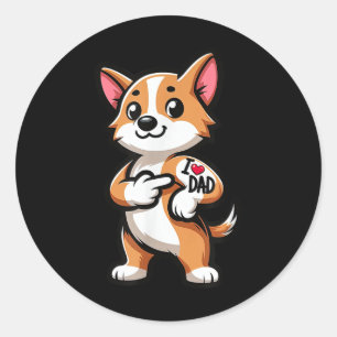 Adesivo Corgi I Adoro Tatuagem De Cachorro Engraçado De Pa
