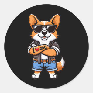 Adesivo Corgi I Love Pai Engraçado Tatuagem De Cachorro
