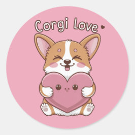 Adesivo Corgi Love Sticker