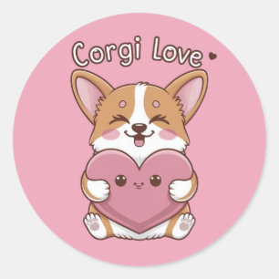 Adesivo Corgi Love Sticker