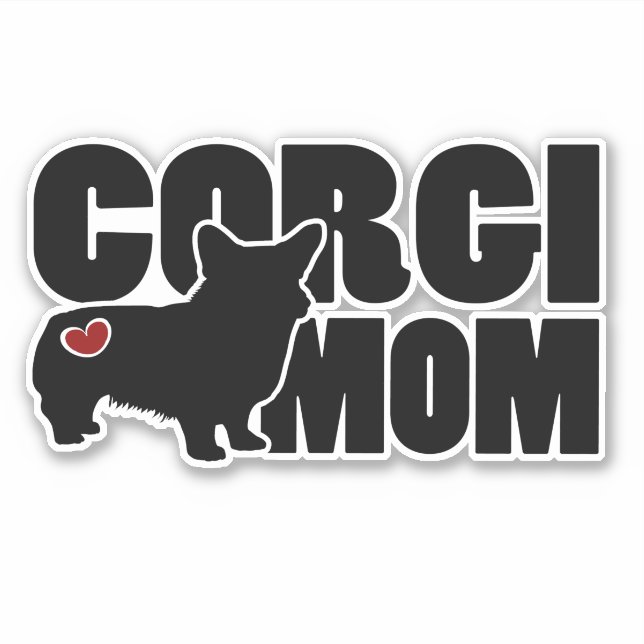 Adesivo Corgi Mãe - Decal / Sticker para Amantes de Welsh  (Frente)