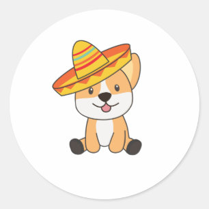 Adesivo Corgi México Sombrero Cães Doentes Para Crianças