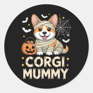 Adesivo Corgi Mummy Dia de as Bruxas engraçado Dog Figurum