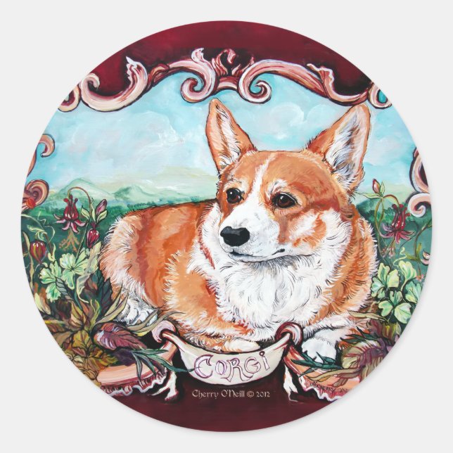 Adesivo Corgi no Jardim! (Frente)