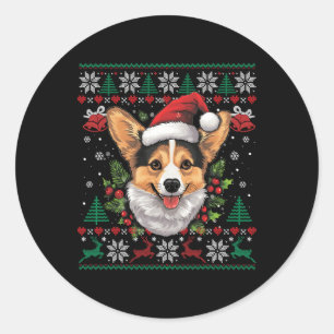 Adesivo Corgi Papais noeis de Natal Feio Cachorro Feio